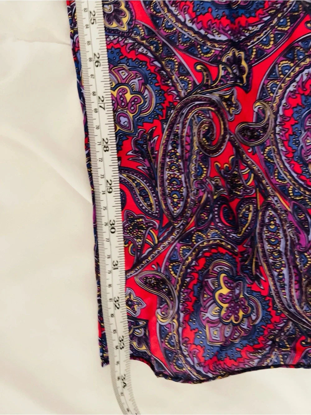 NWOT Women's Silk Red & Purple Paisley Scarf - Lightweight Fashion Accessory